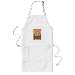 Vintage Tarot Card Pride Skeleton Lovers Rainbow  Long Apron