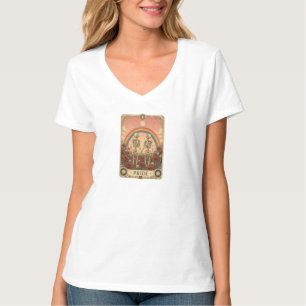 Vintage Tarot Card Pride Skeleton Lovers Rainbow T-Shirt