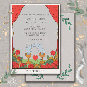 Vintage Tarot Deck Divination Mystical Wedding   Invitation
