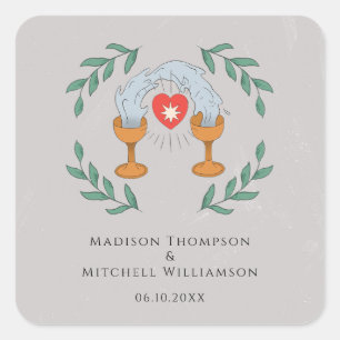 Vintage Tarot Deck Divination Mystical Wedding Square Sticker