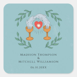 Vintage Tarot Deck Divination Mystical Wedding Square Sticker