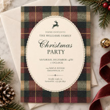 Vintage Tartan Rustic Plaid Christmas Party