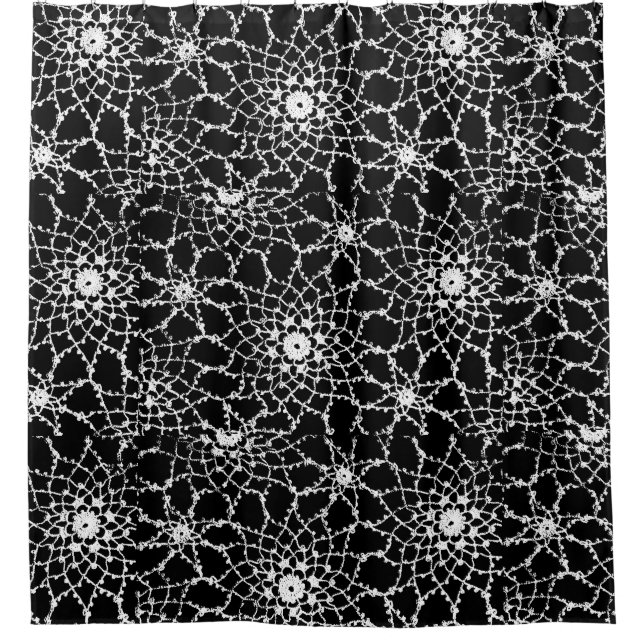 Vintage Tatted Lace Shower Curtain (Front)