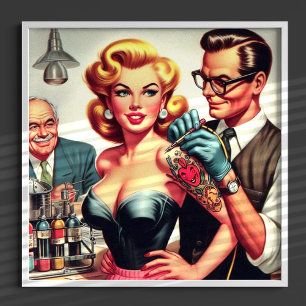 Vintage Tattoo Girl Poster