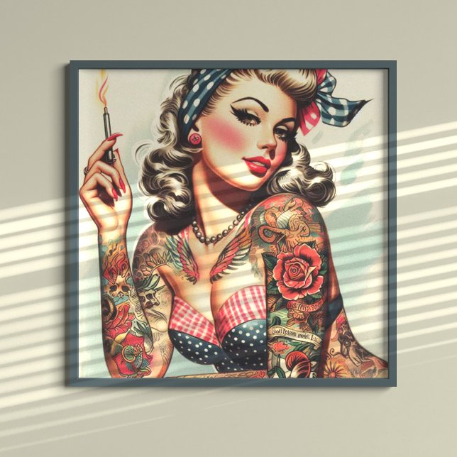 Vintage Tattoo Old School Pin-up Poster (Creator Uploaded)