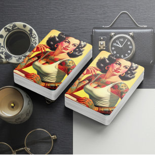 Vintage Tattoo Pin-up Playing Cards