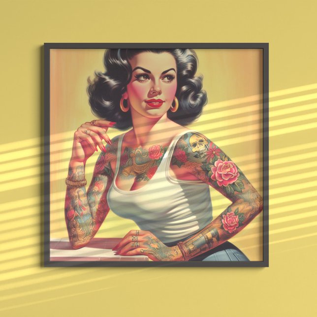 Vintage Tattoo Pin-up Poster (Creator Uploaded)