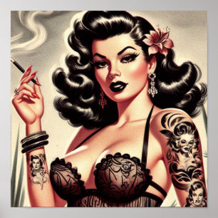 Vintage Tattoo Pin-up Poster
