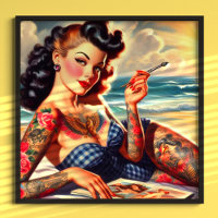Vintage Tattooed Beach Pin-up
