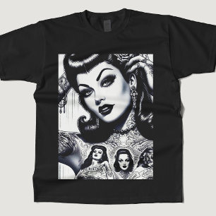 Vintage Tattooed Goth Girl T-Shirt
