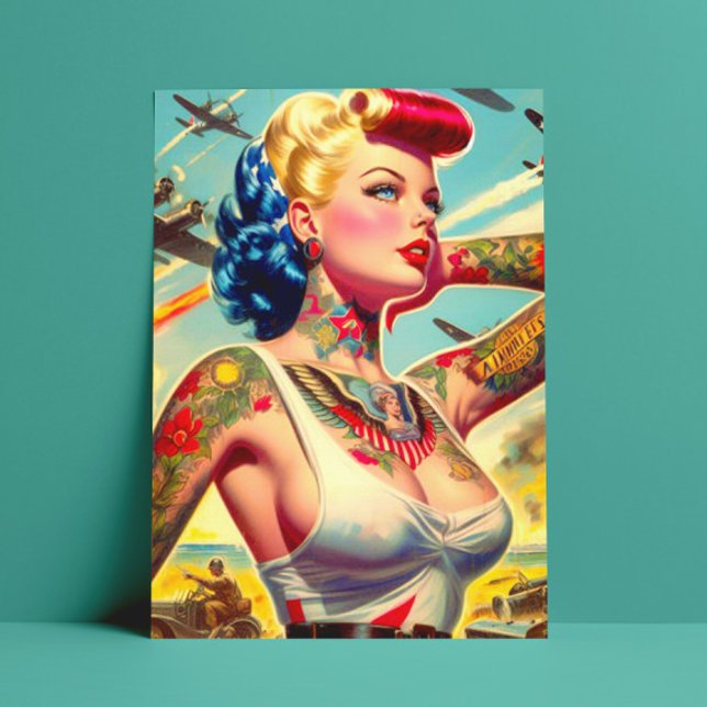 Vintage Tattooed Pin-up Postcard (Creator Uploaded)