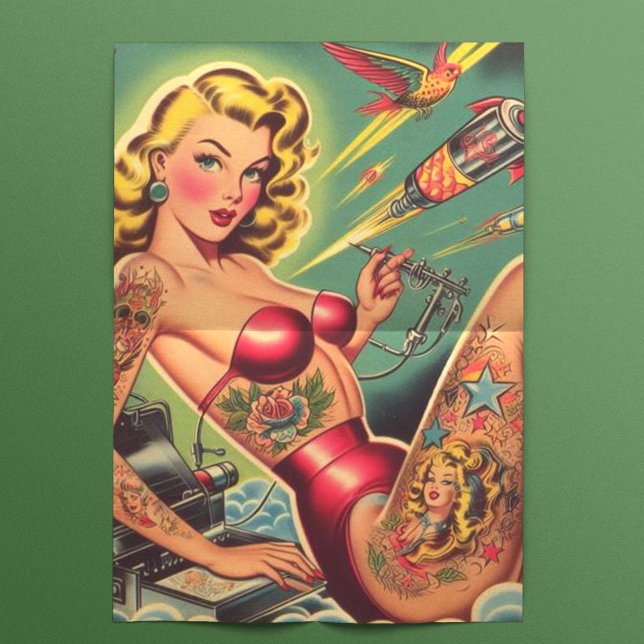 Vintage Tattooed Pin Up Tissue Paper (Creator Uploaded)