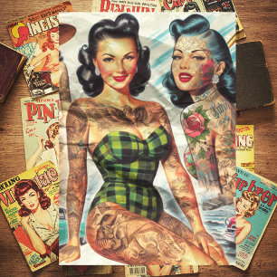 Vintage Tattooed Pin-ups Tissue Paper