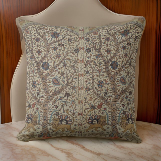 Vintage Taupe Trees Ancient People  Cushion (Creator Uploaded)