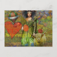 Vintage Taurus Classic Woman Portrait Gothic Art