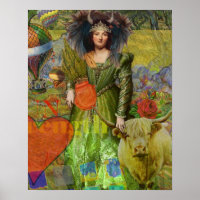 Vintage Taurus Classic Woman Portrait Gothic Art