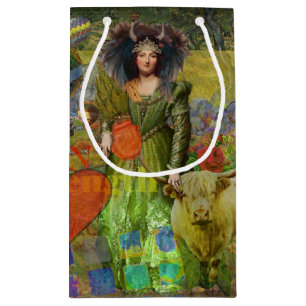 Vintage Taurus Classic Woman Portrait Gothic Art Small Gift Bag