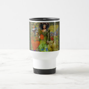 Vintage Taurus Classic Woman Portrait Gothic Art Travel Mug