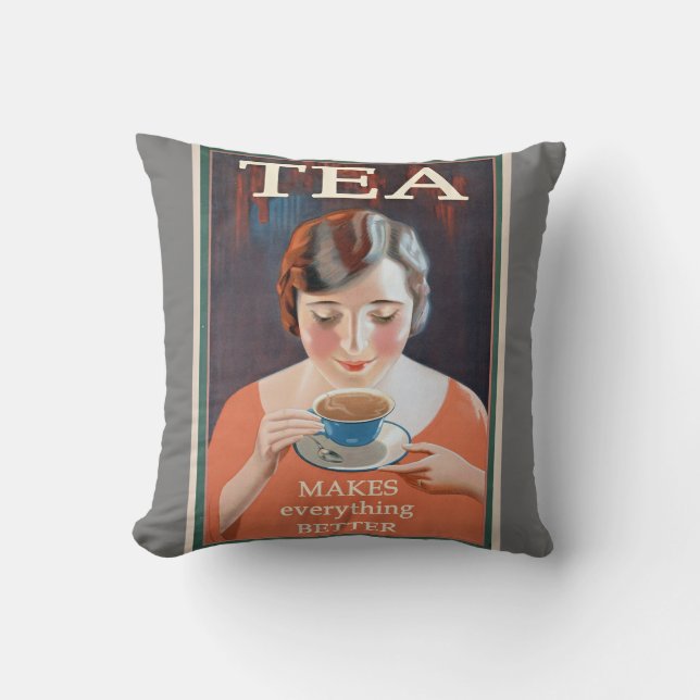 Vintage Tea Advertisement - Makes Better Cushion (Front)