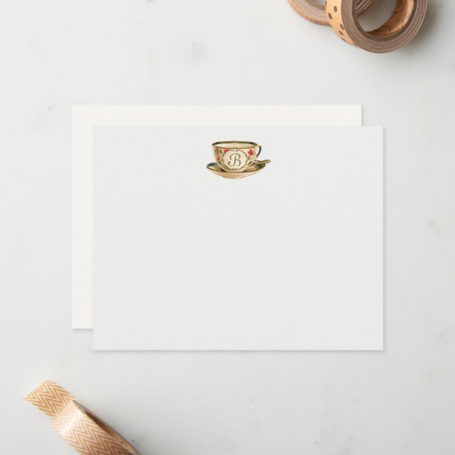Vintage Tea Cup Card (Front/Back In Situ)