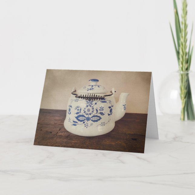Vintage Tea Kettle Card (Front)