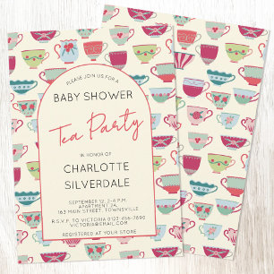 Vintage Tea Party Baby Shower Invitation