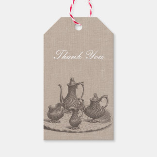 Vintage Tea Party Bridal Shower Thank You Rustic Gift Tags