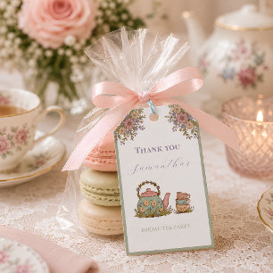 Vintage Tea Party Bridal Shower thank you tag