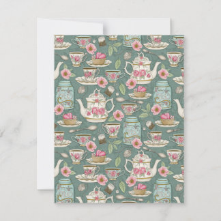 Vintage Tea Party Card