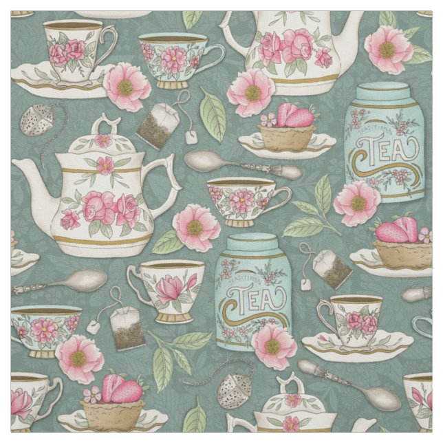 Vintage Tea Party Fabric (Swatch)