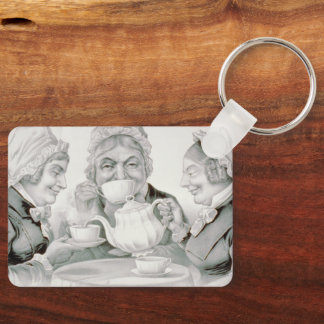 Vintage Tea Party Friends, A Cup That Cheers  Key Ring