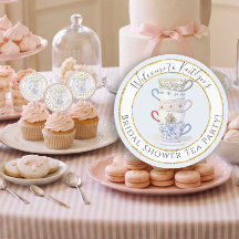 Vintage Tea Party Modern Watercolor Bridal Shower