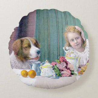 Vintage Tea Party Round Cushion