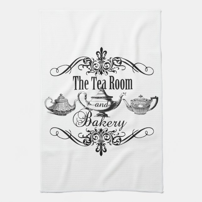 vintage tea room and bakery kichen towel (Vertical)
