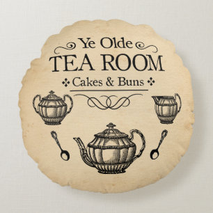 Vintage Tea Room Round Cushion