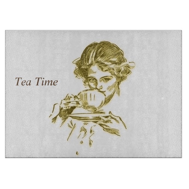 Vintage Tea Time Cutting Board (Front)