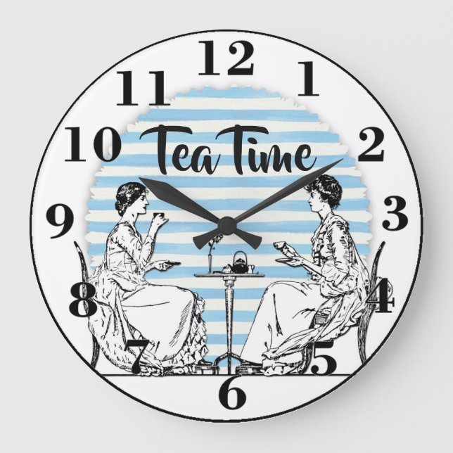 Vintage Tea Time Large Clock (Front)