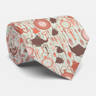 Vintage Tea Time Pattern Tie