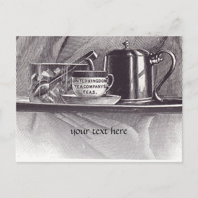 Vintage Tea Tray Postcard (Front)