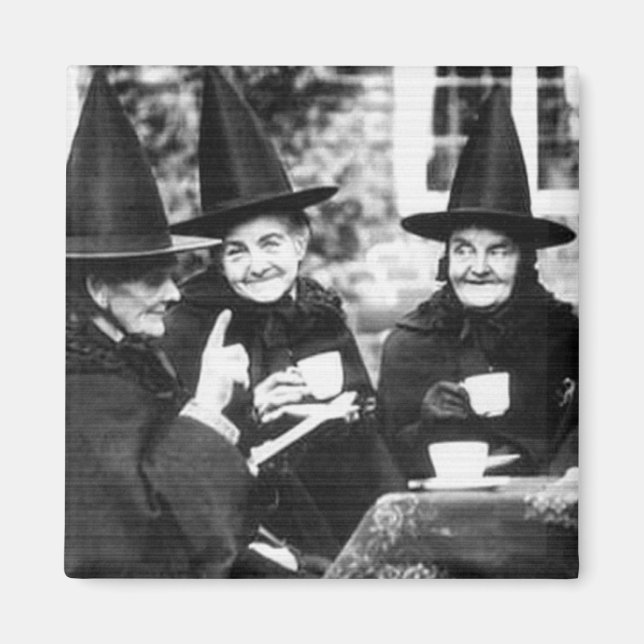 Vintage Tea Witch Magnet (Front)