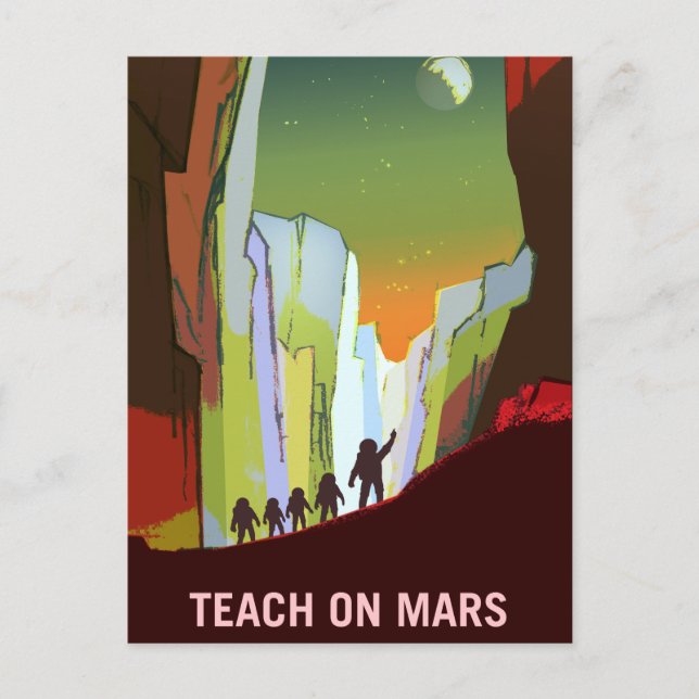 Vintage Teach on Mars Recruitment Postcard (Front)