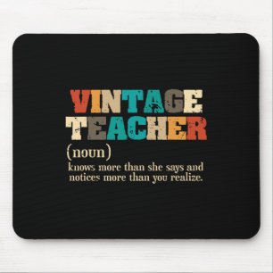 Vintage Teacher Definition Teaching Back To School Mouse Pad