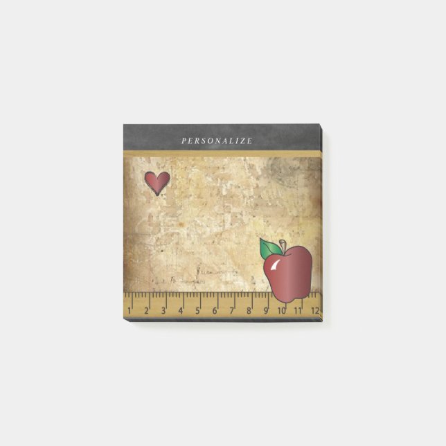 Vintage Teacher Design | DIY Text Post-it Notes (Front)