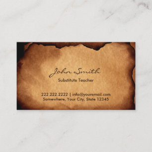 Vintage Teacher Old Paper Texture Business Card