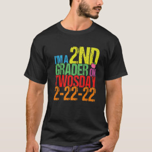Vintage Teaching 2Nd Grade On Twosday 2-22-22 Febr T-Shirt