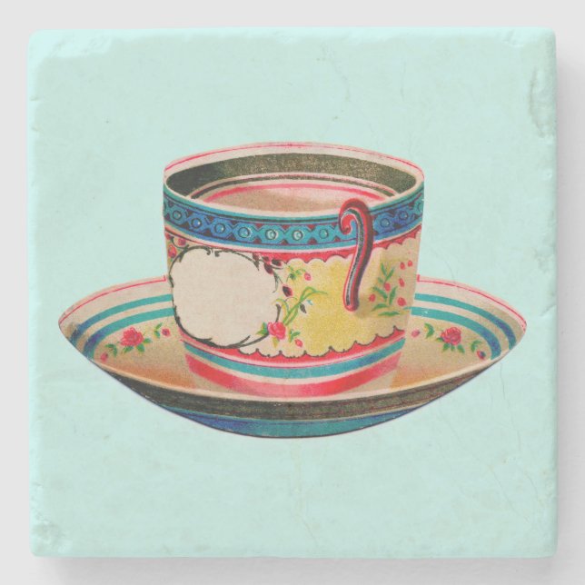 VINTAGE TEACUP STONE COASTER (Front)