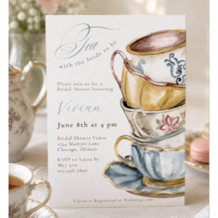 Vintage Teacup Tea Bridal Shower Party Invitation