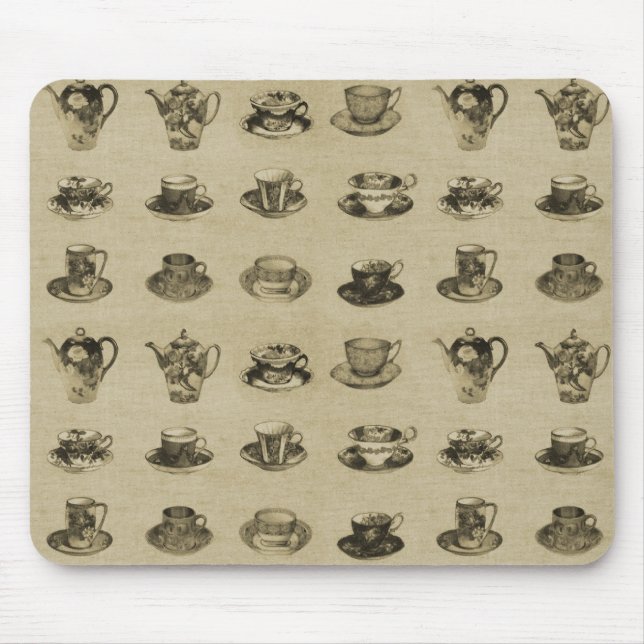 Vintage Teacups Mouse Pad (Front)