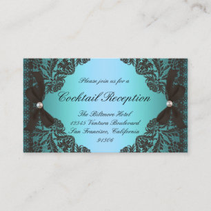 Vintage Teal and Black Lace Response Cards