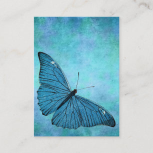 Vintage Teal Blue Butterfly 1800s Illustration Business Card